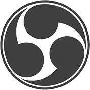 zwarte illustratie van een shinto tomoe symbool op een witte achtergrond